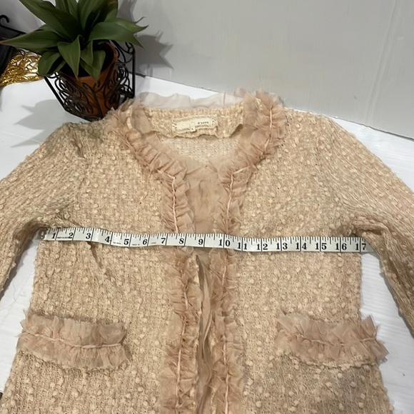 Anthropologie  Women’s A’reve Sheer Trim Jacket / Cardigan must see !! 😍 - Picture 3 of 14
